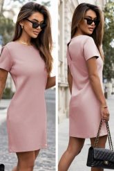 Różowa Klasyczna Mini Sukienka Cristy. Czerwone sukienki damskie Ivon, xl, bez wzorów, z materiału, klasyczne, bez kołnierzyka, bez ramiączek, mini. Za 239.90 zł.