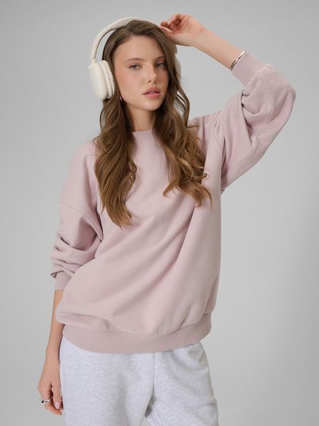 4F Bluza dresowa loose bez kaptura damska - różowa XS. Czerwone bluzy bez kaptura damskie 4f, xs, z bawełny. Za 159.99 zł.