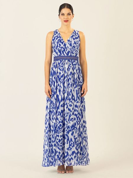 APART Sukienka w kolorze niebiesko-białym rozmiar: 40. Niebieskie sukienki damskie Apart, bez wzorów, z koronki, bez kołnierzyka, bez ramiączek, maxi. Za 339.00 zł.