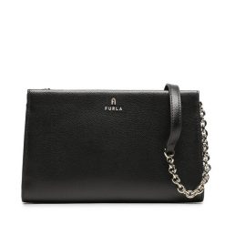 Torebka Furla. Czarne torebki klasyczne damskie Furla, bez wzorów, wizytowe, bez kołnierzyka, bez ramiączek. Za 759.99 zł.