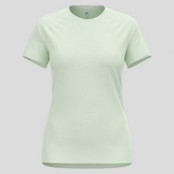 Koszulka do biegania damska Odlo X-Alp PW 115 T-Shirt Crew Neck S/S. Zielone bluzki damskie Odlo, s, bez wzorów, sportowe, bez kołnierzyka, bez ramiączek. Za 224.99 zł.