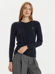Gant Kardigan 4800103 Granatowy Slim Fit. Niebieskie kardigany damskie Gant, m, bez wzorów, z bawełny. Za 549.99 zł.