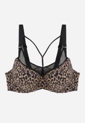 Brązowy Biustonosz z Ozdobną Siateczką i Paseczkami przy Dekolcie Anesa. Brązowe biustonosze Born2be, bez wzorów. Za 49.99 zł.