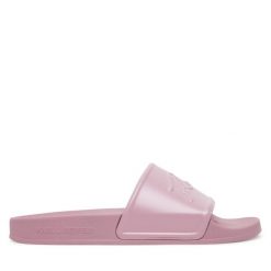 Klapki KARL LAGERFELD. Czerwone klapki damskie Karl Lagerfeld, bez wzorów, bez obcasa. Za 339.99 zł.