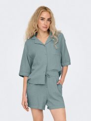 ONLY Koszula w kolorze zielonym rozmiar: XL. Zielone koszule damskie Only, xl, bez wzorów, z bawełny, bez kołnierzyka, bez ramiączek. Za 88.02 zł.