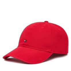 Czapka z daszkiem Tommy Hilfiger. Czerwone czapki męskie Tommy Hilfiger, bez wzorów. Za 119.99 zł.