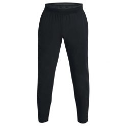 Spodnie do biegania męskie Under Armour Storm Run. Czarne spodnie materiałowe męskie Under Armour, bez wzorów, sportowe. Za 177.99 zł.