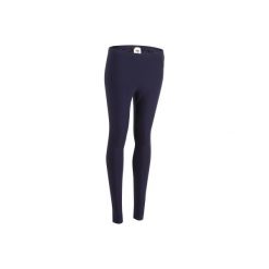 Legginsy Slim Gym & Pilates Salto 100 damskie. Niebieskie legginsy damskie DOMYOS, l, bez wzorów, z bawełny, na fitness i siłownię. W wyprzedaży za 17.99 zł.