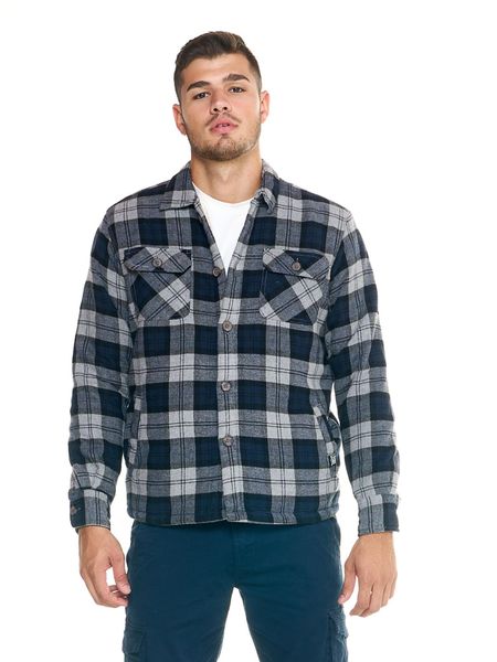 Kurtka z bawełna i nylon z kieszenie na co dzień. Niebieskie kurtki męskie LEONE 1947 APPAREL, m, bez wzorów, z bawełny, sportowe, bez kaptura. Za 126.26 zł.