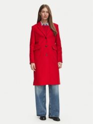 Tommy Hilfiger Płaszcz wełniany Classic WW0WW51106 Czerwony Regular Fit. Czerwone płaszcze damskie Tommy Hilfiger, na zimę, bez wzorów, z wełny. Za 1,499.00 zł.
