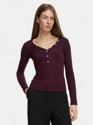 Guess Bluzka W6BP32 K6401 Bordowy Regular Fit. Czerwone bluzki damskie Guess, xl, z aplikacjami, bez kołnierzyka, bez ramiączek. Za 264.99 zł.