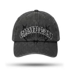 Czapka unisex fitness grafitowa Abyss. Szare czapki męskie GYMBEAM, z aplikacjami, z bawełny, vintage. Za 67.90 zł.