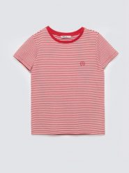 Koszulka damska w paski z haftem czerwona Zenaisa 603. Czerwone t-shirty damskie Big Star, l, bez wzorów, z dzianiny, bez kołnierzyka. Za 99.99 zł.