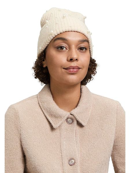 CARTOON Czapka beanie w kolorze kremowym rozmiar: onesize. Brązowe czapki zimowe damskie Cartoon, z materiału. Za 73.93 zł.