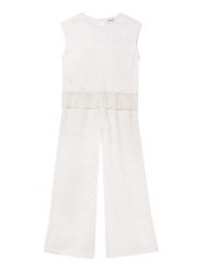 Mayoral Komplet bluzka i spodnie 6558 Écru Relaxed Fit. Białe spodnie dziewczęce Mayoral, z syntetyku. Za 199.99 zł.