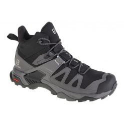Buty Salomon X Ultra 4 Mid Gtx 413834 czarne. Czarne buty trekkingowe męskie z materiału, bez zapięcia. Za 960.72 zł.