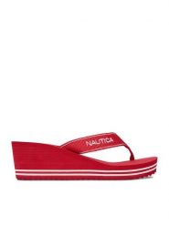 Nautica Japonki CEO-808457 Czerwony. Czerwone klapki damskie Nautica, bez wzorów, z materiału, bez obcasa. Za 99.99 zł.