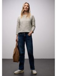 Street One Koszulka w kolorze kremowo-beżowym rozmiar: 36. Brązowe bluzki damskie Street One, bez wzorów, street, bez kołnierzyka, bez ramiączek. Za 97.05 zł.