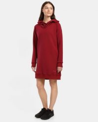 Długa bluza z kapturem Kilpi HEYDEN-W. Czerwone bluzy z kapturem damskie Kilpi, z bawełny. Za 422.05 zł.