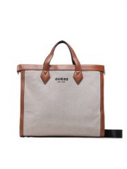 Guess Torba New Wanderluxe HMNEWW P3236 Beżowy. Brązowe torby męskie na ramię Guess, z aplikacjami, z materiału, na ramię. Za 489.99 zł.