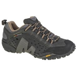 Buty trekkingowe męskie, Merrell Intercept. Czarne buty trekkingowe męskie MERRELL, z materiału, przed kostkę, bez zapięcia, trekkingowe. Za 596.95 zł.