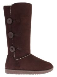 Blackfield Kozaki zimowe "Flocon" w kolorze ciemnobrązowym rozmiar: 37. Brązowe kozaki damskie Blackfield, z materiału, z okrągłym noskiem, bez obcasa. Za 161.34 zł.