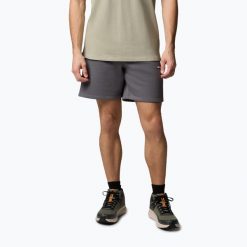 Spodenki trekkingowe męskie Columbia Meridian Creek. Szare szorty męskie Columbia, bez kołnierzyka. Za 179.99 zł.