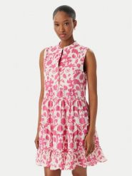 LOLA CASADEMUNT Sukienka letnia LS2616040 Różowy jasny Regular Fit. Czerwone sukienki damskie lola casademunt, na lato, xs, bez wzorów, z bawełny, bez kołnierzyka, bez ramiączek. Za 417.99 zł.