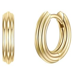 Glanzstücke München Srebrne kolczyki kreole srebro wysokiej próby żółte złoto Kolczyki koła 1 ct Damski. Szare kolczyki damskie Glanzstücke München, srebrne. Za 169.99 zł.