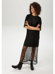 Aniston Sukienka w kolorze czarnym rozmiar: 40. Czarne sukienki damskie Aniston, bez wzorów, z bawełny, bez kołnierzyka, bez ramiączek, maxi. Za 74.11 zł.