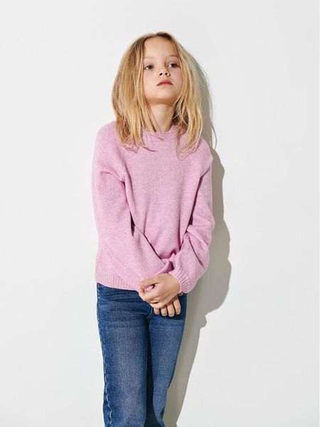 Kids ONLY Sweter Lesly 15246166 Różowy Regular Fit. Czerwone swetry dziewczęce Kids Only, bez wzorów, z wiskozy, bez kołnierzyka. Za 109.99 zł.