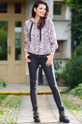 Wzorzysta Bluza z Kapturem - Szara. Szare bluzy z kapturem damskie Awama, l, z materiału. Za 219.90 zł.