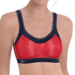 Stanik do biegania Momentum z wysoki poziomem podtrzymywania. Czerwone biustonosze ANITA ACTIVE, bez wzorów, z elastanu. Za 363.00 zł.