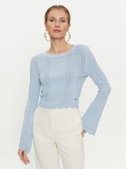 Guess Sweter Adaline W4GR08 Z2U00 Błękitny Regular Fit. Niebieskie swetry klasyczne damskie Guess, m, z wiskozy, bez kołnierzyka. Za 199.99 zł.