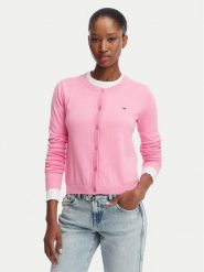 Tommy Jeans Kardigan DW0DW20976 Różowy Regular Fit. Czerwone kardigany damskie Tommy Jeans, s, bez wzorów, z bawełny. Za 369.99 zł.
