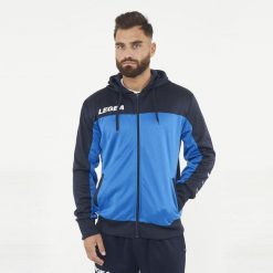 Kurtka sportowa oversize z zamkiem FLEX niebieska. Niebieskie kurtki treningowe męskie Legea, xl, bez wzorów, z materiału, do biegania. Za 88.00 zł.