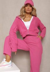 Fuksjowy Sztruksowy Komplet Dresowy Luźne Spodnie i Rozpinana Bluza z Kapturem Compia. Czerwone bluzy z kapturem damskie Renee, m, z dresówki. Za 74.99 zł.