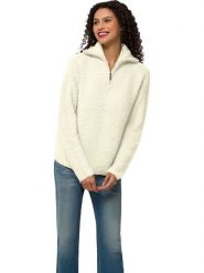 Heine Sweter pluszowy w kolorze kremowym rozmiar: 48. Brązowe golfy damskie Heine, bez wzorów, bez ramiączek. Za 82.99 zł.