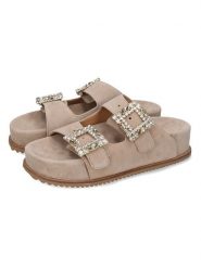 MELVIN & HAMILTON Skórzane klapki "Eve 3" w kolorze beżowym rozmiar: 41. Brązowe klapki damskie MELVIN & HAMILTON, bez wzorów, ze skóry, bez obcasa. Za 304.99 zł.