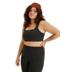 Biustonosz dla kobiet Girlfriend Collective Rib Tommy. Czarne biustonosze sportowe damskie GIRLFRIEND COLLECTIVE, bez wzorów. Za 267.50 zł.