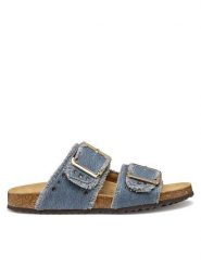 Geox Klapki D Brionia R D55Y3S 00011 C4005 Niebieski. Niebieskie klapki damskie Geox, bez wzorów, z materiału, bez obcasa. Za 379.99 zł.