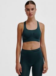 Bezszwowy biustonosz dla kobiet Hummel Shaping. Zielone biustonosze sportowe damskie HUMMEL, bez wzorów, z dzianiny. Za 168.00 zł.
