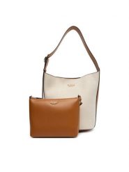 Guess Torebka Nicolette HWAG96 62040 Beżowy. Brązowe torebki klasyczne damskie Guess, z aplikacjami, z materiału, bez dodatków. Za 409.99 zł.