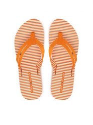 Tommy Hilfiger Japonki Th Ithaca Stripe Summer Sandal FW0FW09192 Pomarańczowy. Brązowe klapki damskie Tommy Hilfiger, bez wzorów, z materiału, bez obcasa. Za 169.99 zł.