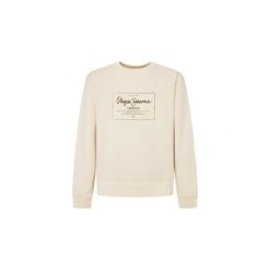 Bluza Pepe Jeans Simon. Białe bluzy bez kaptura męskie Pepe Jeans, m, z jeansu. W wyprzedaży za 279.95 zł.