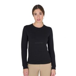 Damska bluza z dekoltem Equestro. Czarne bluzy bez kaptura damskie EQUESTRO, xl, z bawełny. Za 329.71 zł.