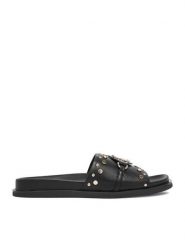 Nine West Klapki EO-TL758-1 Czarny. Czarne klapki damskie Nine West, bez wzorów, ze skóry, bez obcasa. Za 219.99 zł.