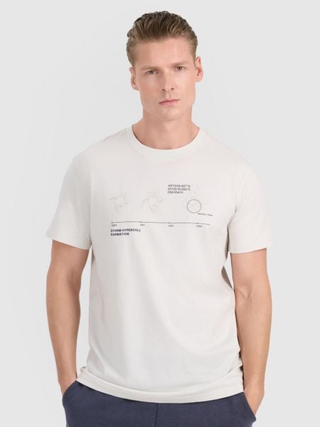 4F T-shirt regular z nadrukiem męski - szary XL. Szare t-shirty męskie 4f, m, bez wzorów, z bawełny, bez kołnierzyka. W wyprzedaży za 49.99 zł.