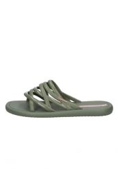 Klapki damskie Ipanema Meu Sol Slide. Zielone klapki damskie Ipanema, bez wzorów, z materiału, bez obcasa. Za 123.00 zł.