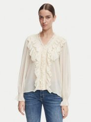 Morgan Bluzka 252-CATHY Beżowy jasny Regular Fit. Brązowe bluzki damskie Morgan, bez wzorów, bez kołnierzyka, bez ramiączek. Za 299.99 zł.